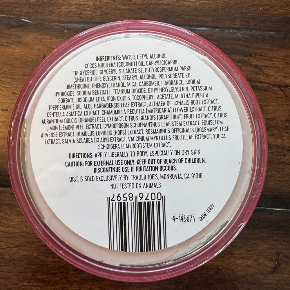Trader Joe’s Shimmering Candy Cane Body Butter - Red & Pink Unopened - Picture 4 of 5